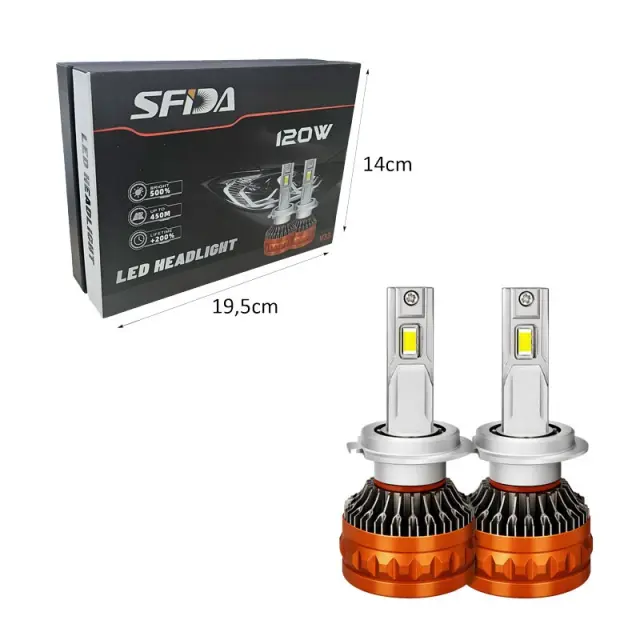 SFIDA Λάμπες Αυτοκινήτου LED H4 120W 12000 lumens Σετ 2 Τεμαχίων - H4 LED Car Headlight Bulbs 024066 3