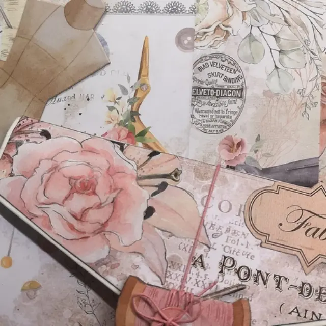 Σετ 10 Χαρτιά Scrapbooking Stamperia Διπλής Όψης - Romantic Threads - 30x30cm 2