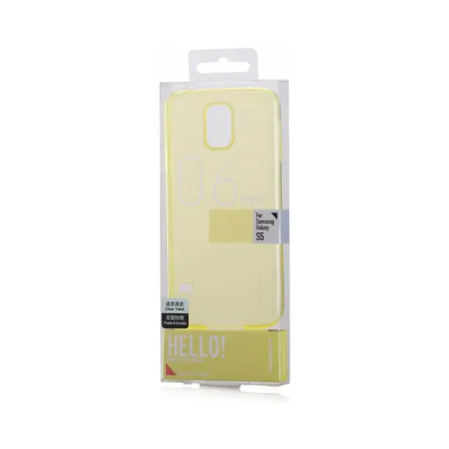 Θήκη Σιλικόνης Momax Slim Case 0.6mm Για Samsung Galaxy S5 Κίτρινη Διάφανη 3