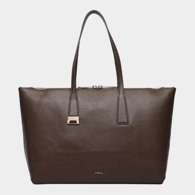 Furla - Γυναικεία Δερμάτινη Τσάντα Ώμου/Χειρός Olivia L Tote WB01940-HSF000-4284S Καφέ