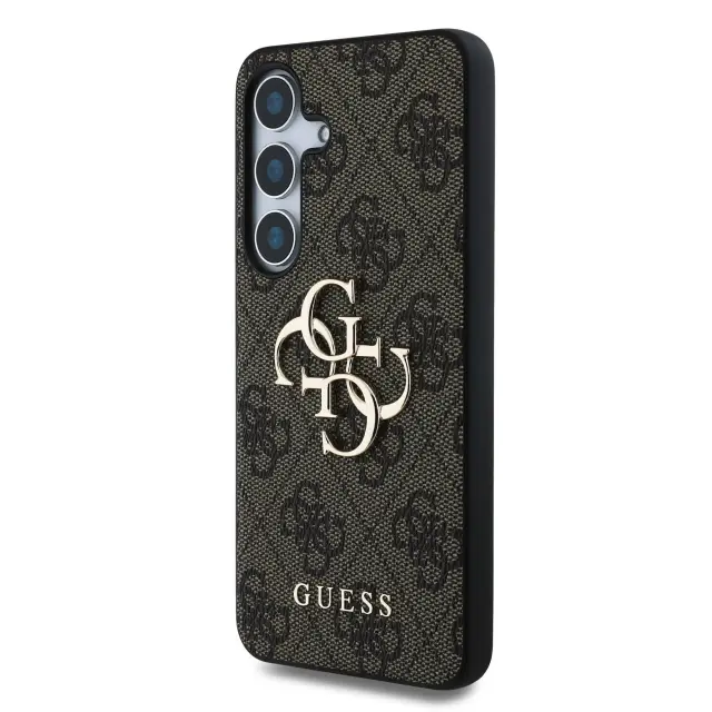 Guess PU 4G Metal Logo Case for Samsung Galaxy S25+ Brown 2