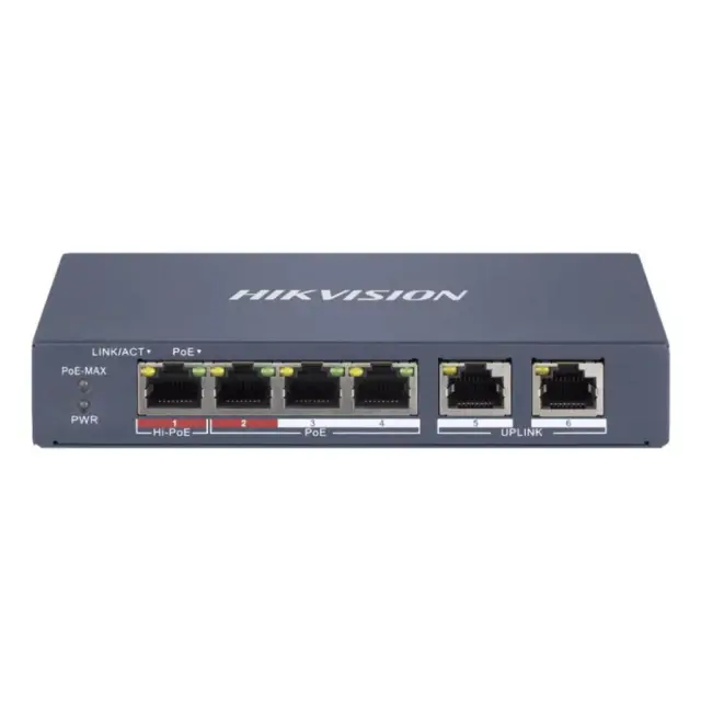 Hikvision 6 Port Smart Managed 100Mbps PoE Switch EI Series (DS-3E1106HP-EI) (HKVDS-3E1106HP-EI)