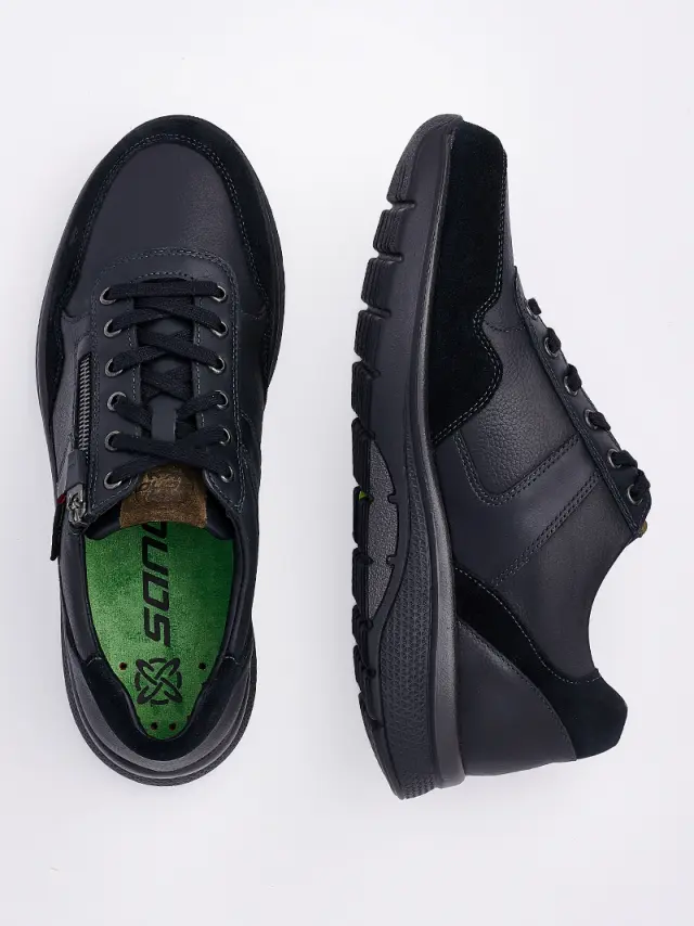 Mephisto/Sano Sneakers Ανδρικό δέρμα/δέρμα Nubuck Μαύρο SAN/AMORY BLACK 3
