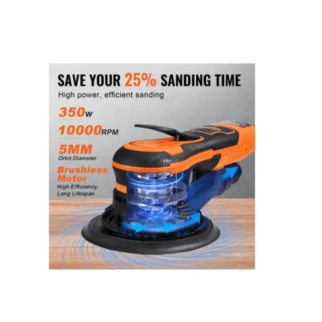 Έκκεντρο Τριβείο Χούφτας Vevor 110mm Ρεύματος 350W με Ρύθμιση Ταχύτητας και με Σύστημα Αναρρόφησης 3