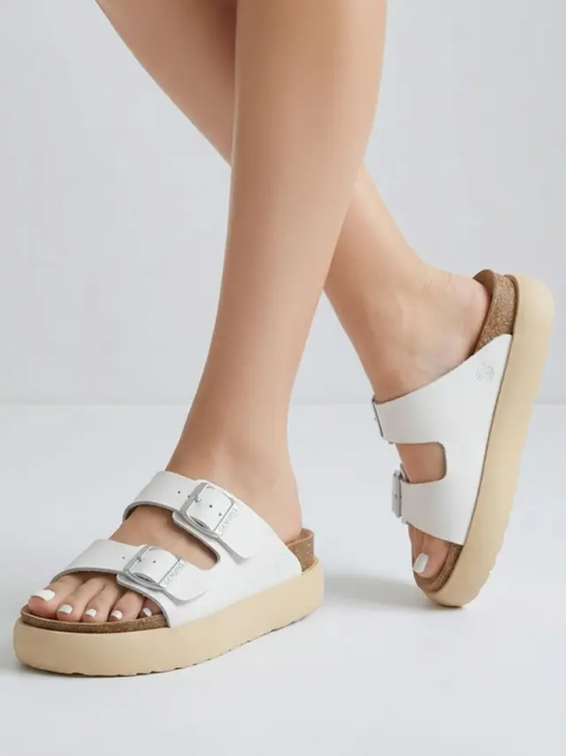 Genuins Πέδιλα Γυναικείο PETA vegan Άσπρο GEN/HAWAII PLATFORM G106551 WHITE 2