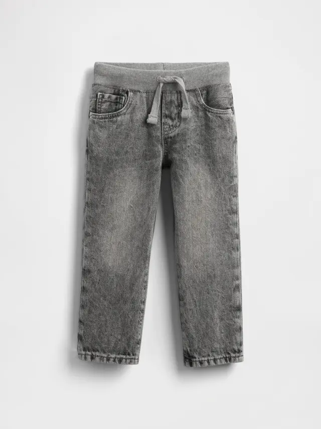 Γκρι Νηπιακό Pull-On Slim Jeans Παντελόνι με Washwell Grey