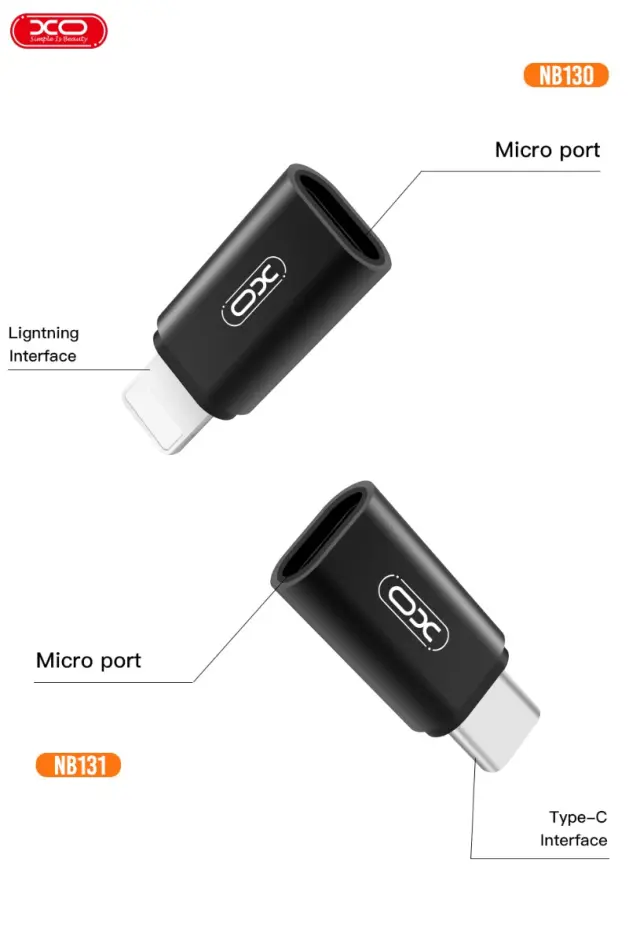 XO NB130 USB Αντάπτορας Micro σε Lightning 16.005.0008 3