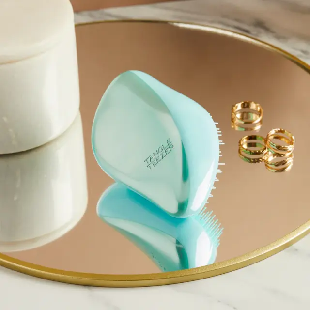 Tangle Teezer Compact Styler Βούρτσα Μαλλιών για Ξεμπέρδεμα και Φινίρισμα, Frosted Teal Chrome 2