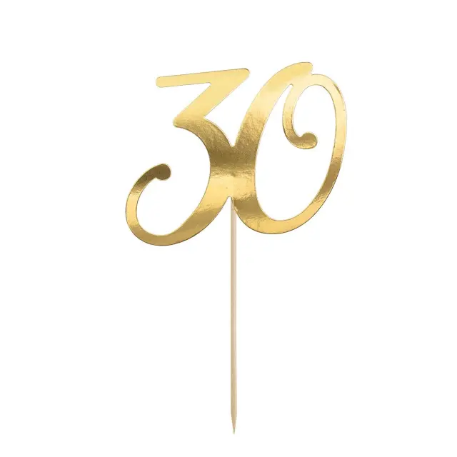 PartyDeco Cake Topper - 30 - Χρυσό