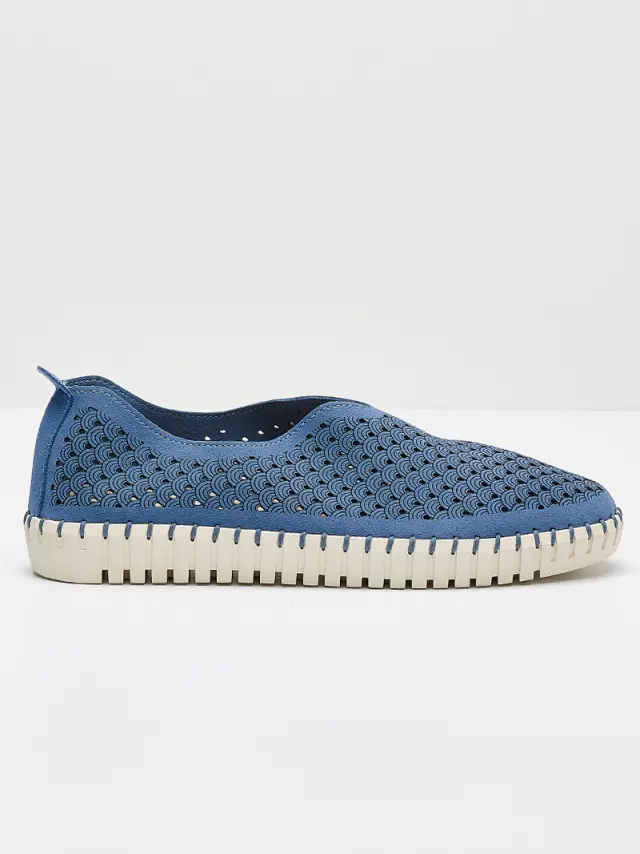 Comodissima Μοκασίνια-Loafers Γυναικείο δέρμα Nubuck Μπλέ COM/OPORTUNIO L/REGATA 3
