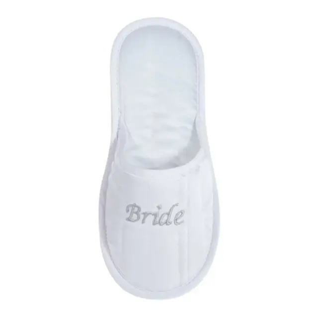 FMS Γυναικεία Νυφική Παντόφλα Σατέν Bride, Χρώμα Λευκό 2