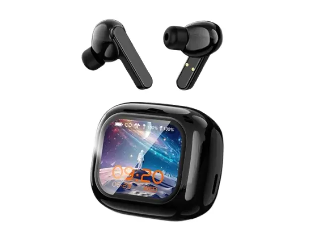 Hoco In-ear Bluetooth Handsfree Ακουστικά με Θήκη Φόρτισης με Οθόνη Αφής Άσπρα DES53 3