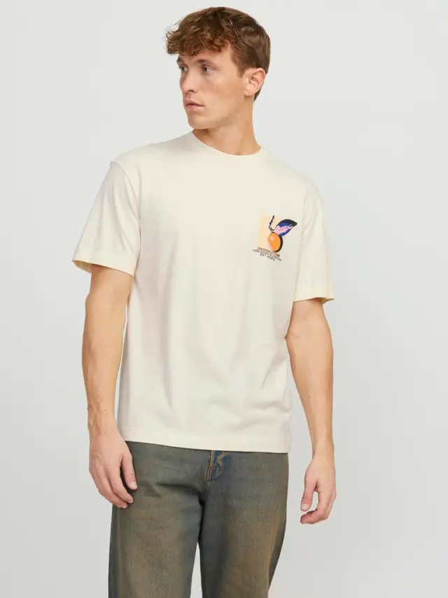 JORTAMPA BACK TEE SS CREW NECK SN buttercream 2