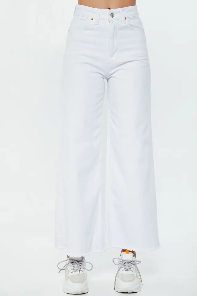 Παντελόνι Jean Wide Leg Ψηλόμεσο Μπεζ 3