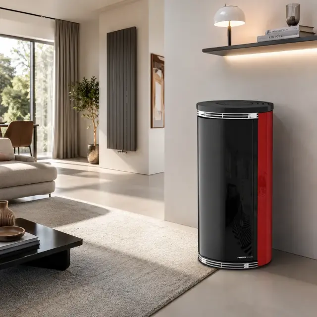Moretti Design HARMONY AQUA Bordeaux 24 kW – Υδραυλική Σόμπα Pellet 2