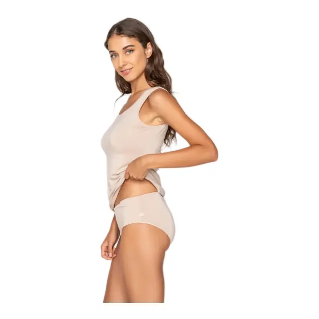Luna Γυναικείο Φανελάκι Αμάνικο Micro Touch Comfort, Χρώμα Μπεζ 2