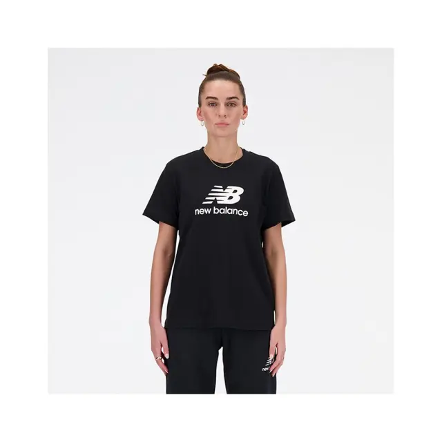 New Balance Jersey Stacked Logo T-Shirt (WT41502-Black) - Μαύρο - XS