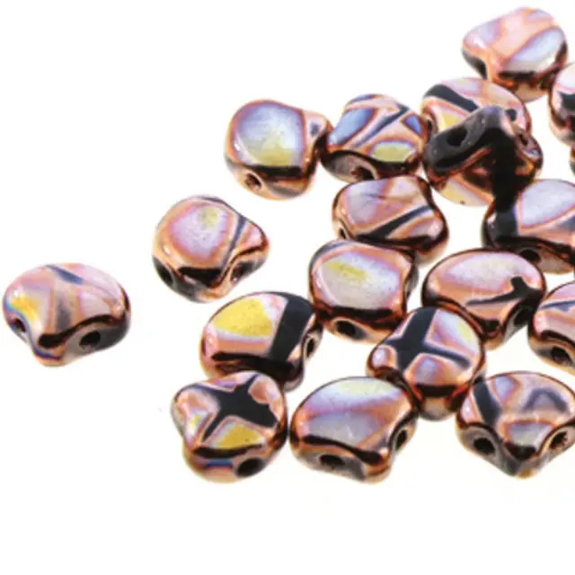 Χάντρα Matubo Ginko 7.5mm - Jet Full Capri Gold Batik ~10gr