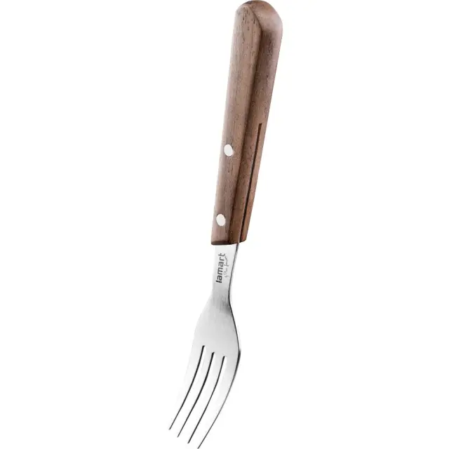 Σετ Μαχαιροπίρουνα Steak από Ανοξείδωτο Ατσάλι με Ξύλινη Λαβή 8τεμ. Lamart LT2062 Καφέ 3