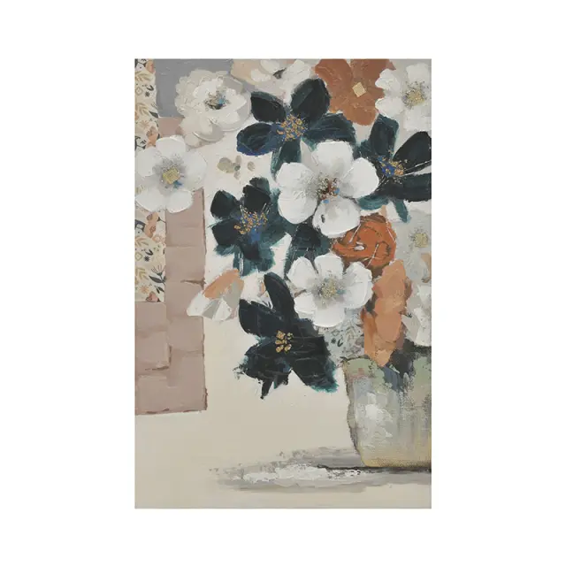 Πίνακας Βάζο Με Λουλούδια Ύφασμα 60x90cm 3-90-006-0289
