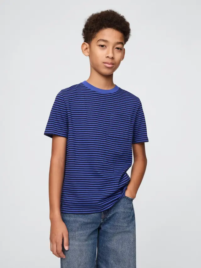 Μπλε Παιδική Μπλούζα με Τσέπη SS POCKET TEE:BLUSTPPE - M