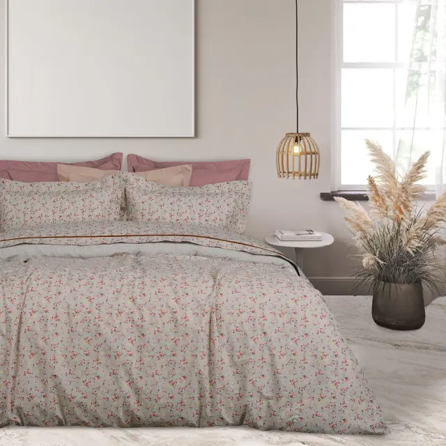 Κουβερλί Μονό 160x240 Γκρι-Ροζ-Εκρού 9619 Das Home