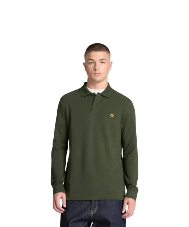 Timberland - Ανδρικό Μακρυμάνικο Polo Oyster River Regular Fit TBC0YHDG-U31 Πράσινο - S