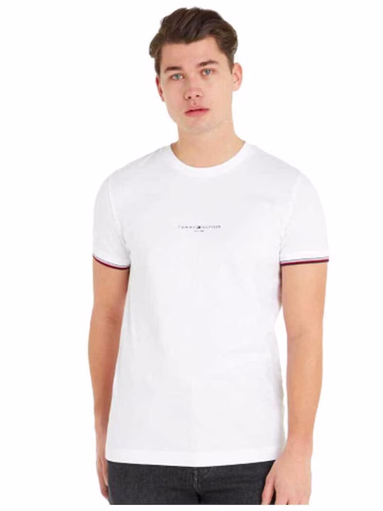 Tommy Hilfiger Άσπρο T-Shirt Με Λογότυπο Στο Κέντρο Άσπρο