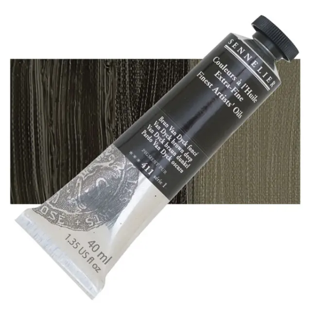 Sennelier Λάδι Finest Artists Oil 411 Van Dyck Brown Deep - 40ml
