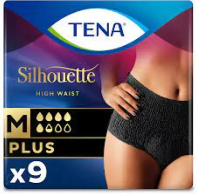 Tena Silhouette Noir High Waist Underwear Black Medium 9 τεμ