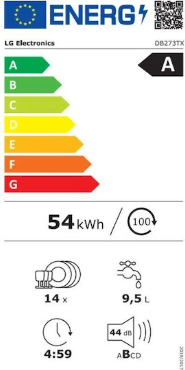 LG DB273TX Εντοιχιζόμενο Πλυντήριο Πιάτων με Wi-Fi για 14 Σερβίτσια Π59.8xY81.5εκ. 2