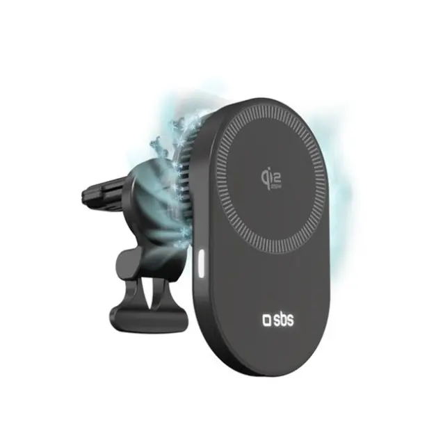 SBS Magnetic Holder with Qi2.2 25W Wireless Charger with Active Cooling Black
