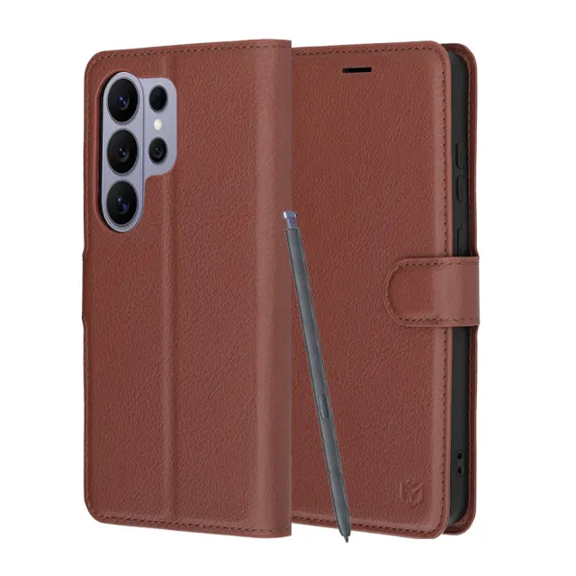 Techsuit® Leather Folio Θήκη για Galaxy S26 Ultra- Browm