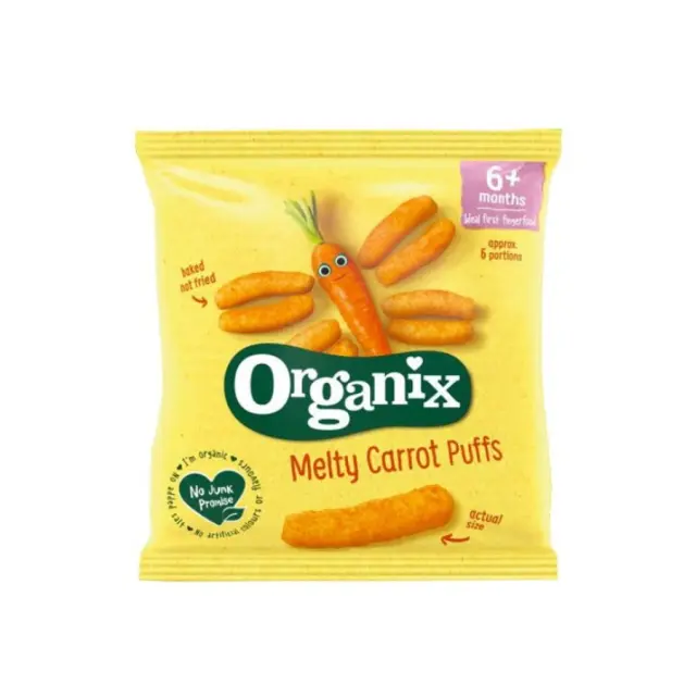Βιολογικά Στικς Καλαμποκιού με Καρότο 'Melty Carrot Puffs' (+6μ) - Organix - 20gr 5024121099755