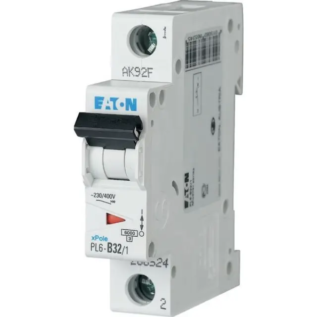 PL6-B32/1 Miniature circuit breaker (MCB), 32 A, 1p, characteristic: B