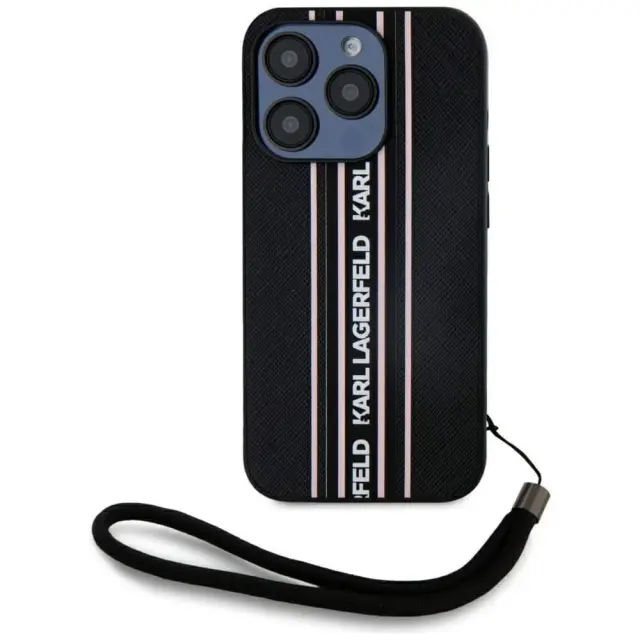 Karl Lagerfeld® Saffiano Strap Θήκη για iPhone 15 Pro-Black