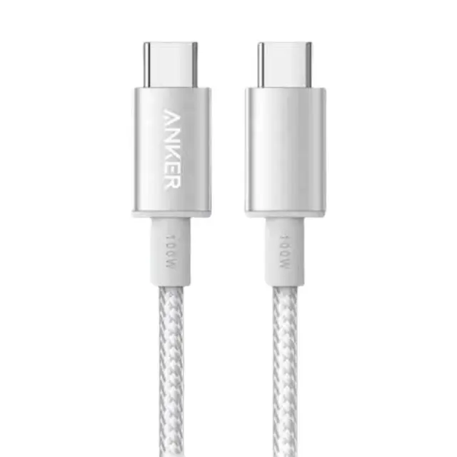 Anker® /A8756 Braided Καλώδιο USB-C σε USB-C 100W 1m-White.