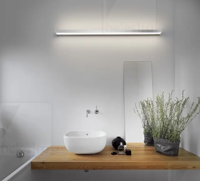 Φωτιστικό Τοίχου LED SLATE Chrome 1.200 mm IP44 Άμεσου & Έμμεσου Φωτισμού 29W – Minimal Design Χρώμιο 2