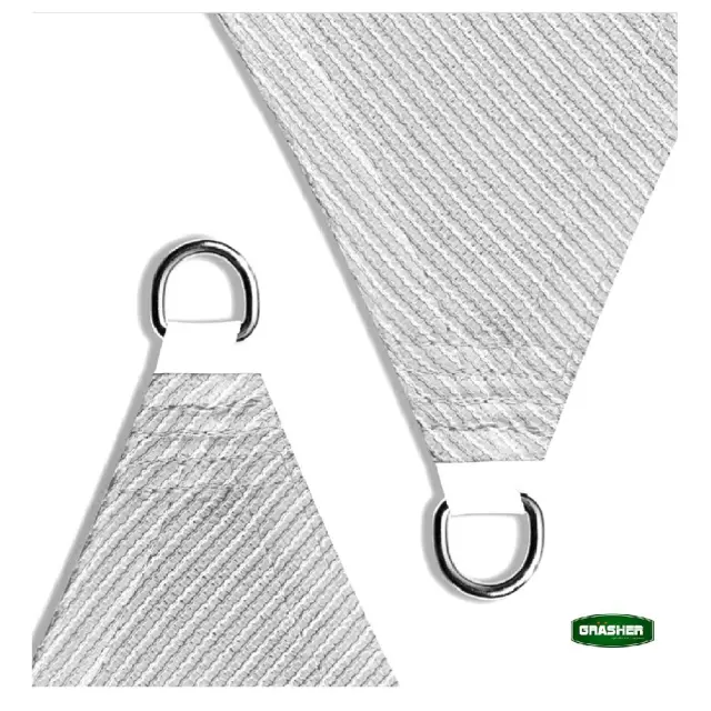 Grasher Ε220 Πανί σκίασης τρίγωνο με κρίκους 180gr/m² 3,6x3,6x3,6m Γκρί / 103611 2