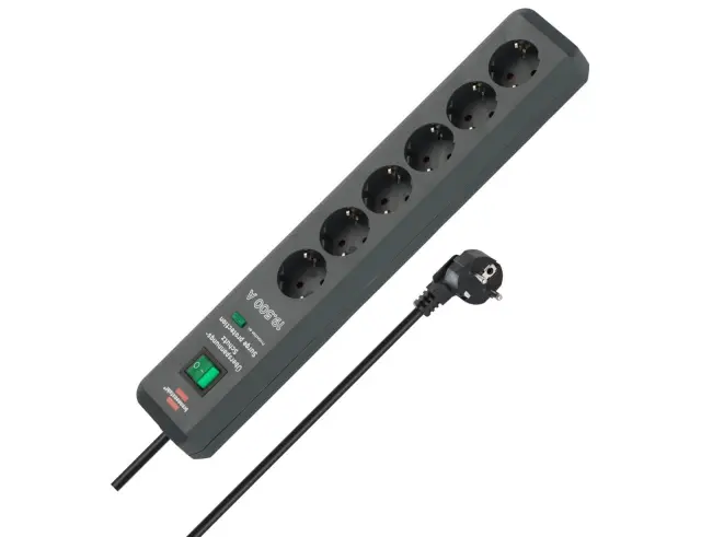 Πολύπριζο Aσφαλείας Secure-Tec Brennenstuhl - 6x Schuko - Με Διακόπτη On/Off - Προστασία Υπέρτασης - Καλώδιο 2m - Ανθρακί1159540366