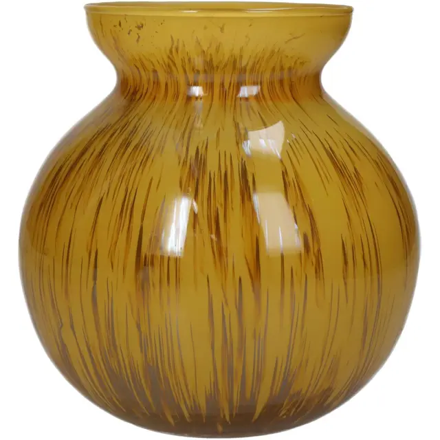 Βάζο Ώχρα Γυαλί 15x15x16cm 2