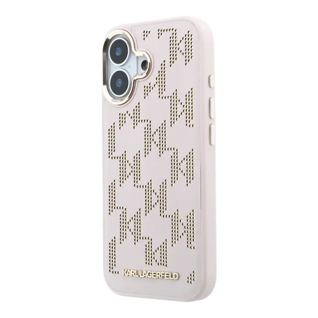 Karl Lagerfeld PU Perforated Monogram MagSafe Case for iPhone 17 Pink 2