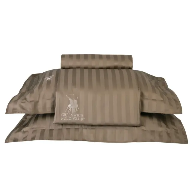 Σετ Σεντόνια 240Χ270 Υπέρδιπλα Χωρίς Λάστιχο Cotton Premium Greenwich Polo Club 2156 Χακί 3