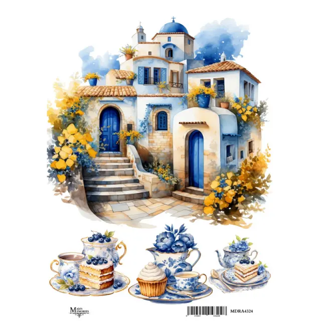 Ριζόχαρτο Maja's Memories, 22.5x32cm, Νησιώτικο τοπίο, MDRA4324