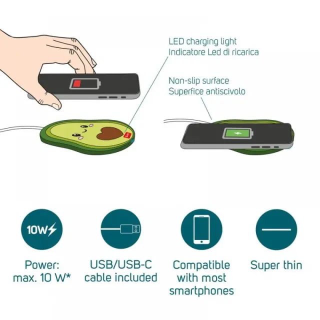 Legami Milano Ασύρματος Φορτιστής (Qi Pad) 10W Πολύχρωμος 3