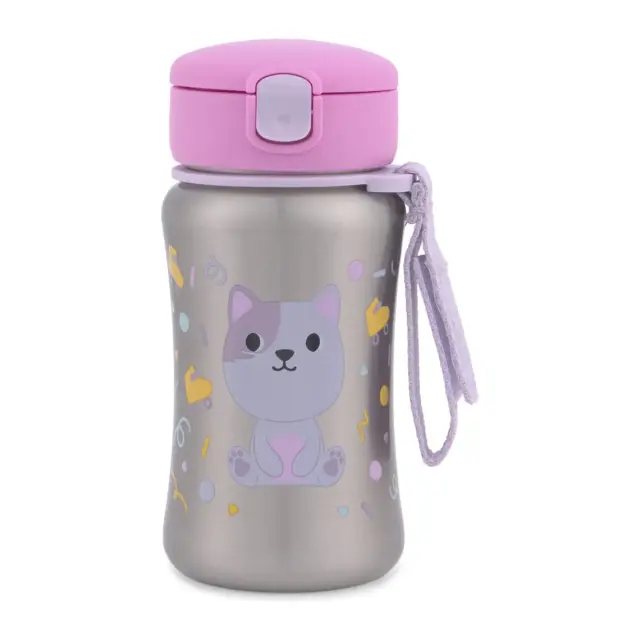 Skip Hop Besties Squad Ανοξείδωτο Παγούρι με Καλαμάκι 350ml Cat Pink