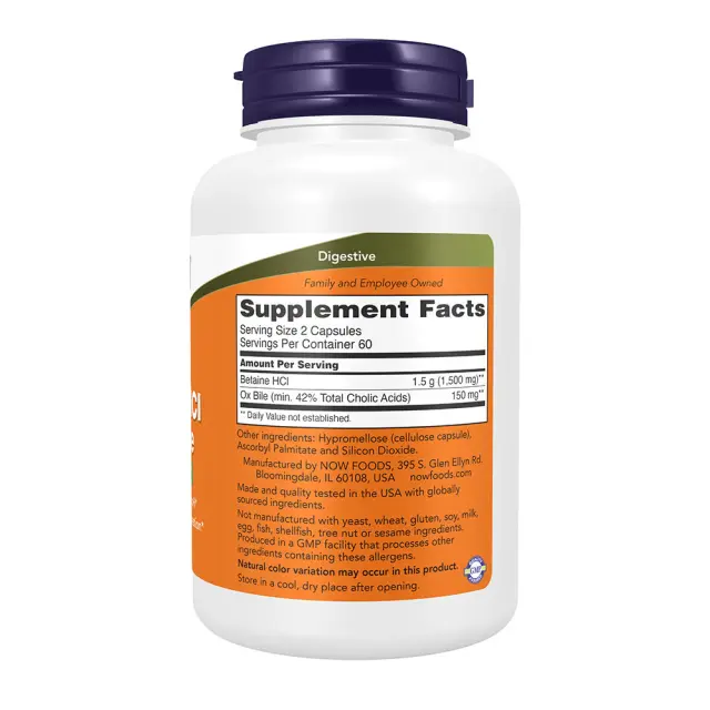 Now Foods Betaine HCl & Ox Bile 2