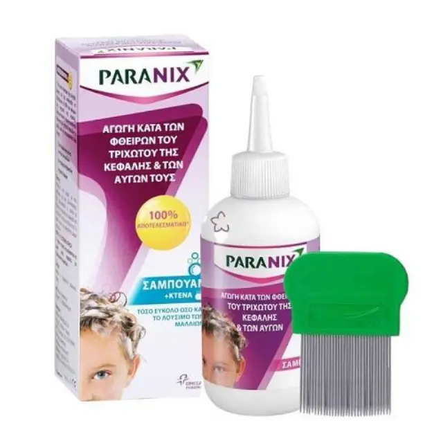 Paranix Shampoo Αγωγή Κατά των Φθειρών του Τριχωτού της Κεφαλής και των Αυγών, 100ml & Χτένα