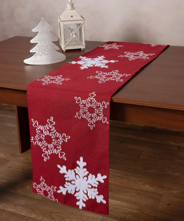 Χριστουγεννιάτικη τραβέρσα NW348 (35cm x 170cm) κόκκινη - -