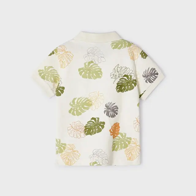 Mini 2 έως 10 ετών Πόλο σταμπωτό Better Cotton άσπρο - 8Ε 3